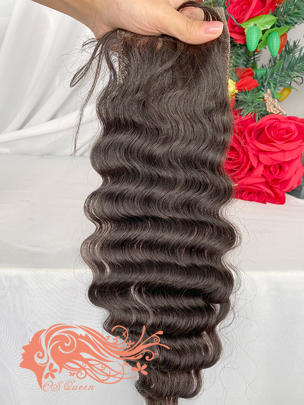 Csqueen Raw Mermaid Wave 5*5 Transparent Lace closure Free Part 100% Unprocessed Hair